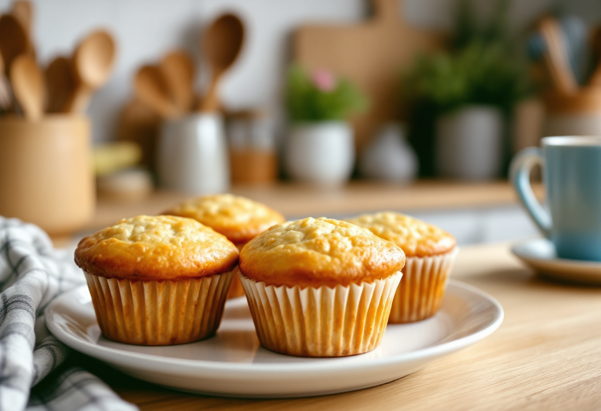 Deliziosi muffin al caffè appena sfornati