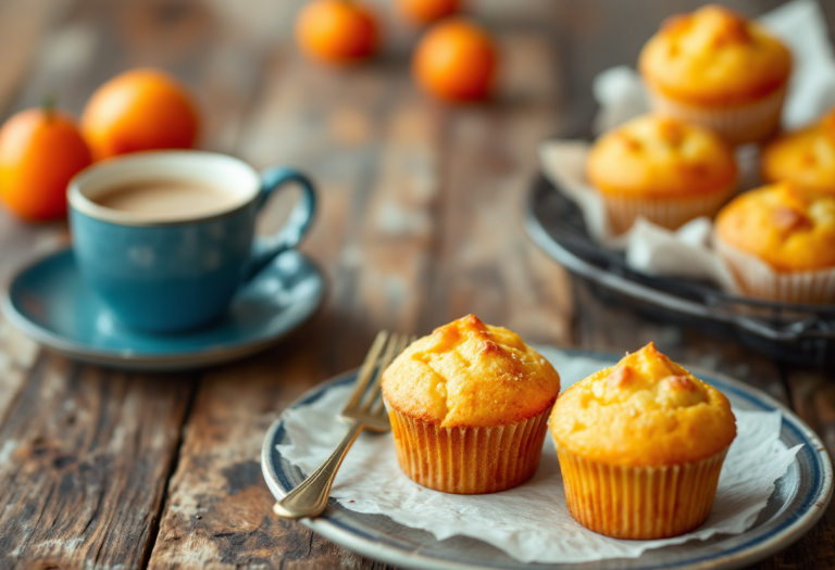 Deliziosi muffin all'arancia appena sfornati