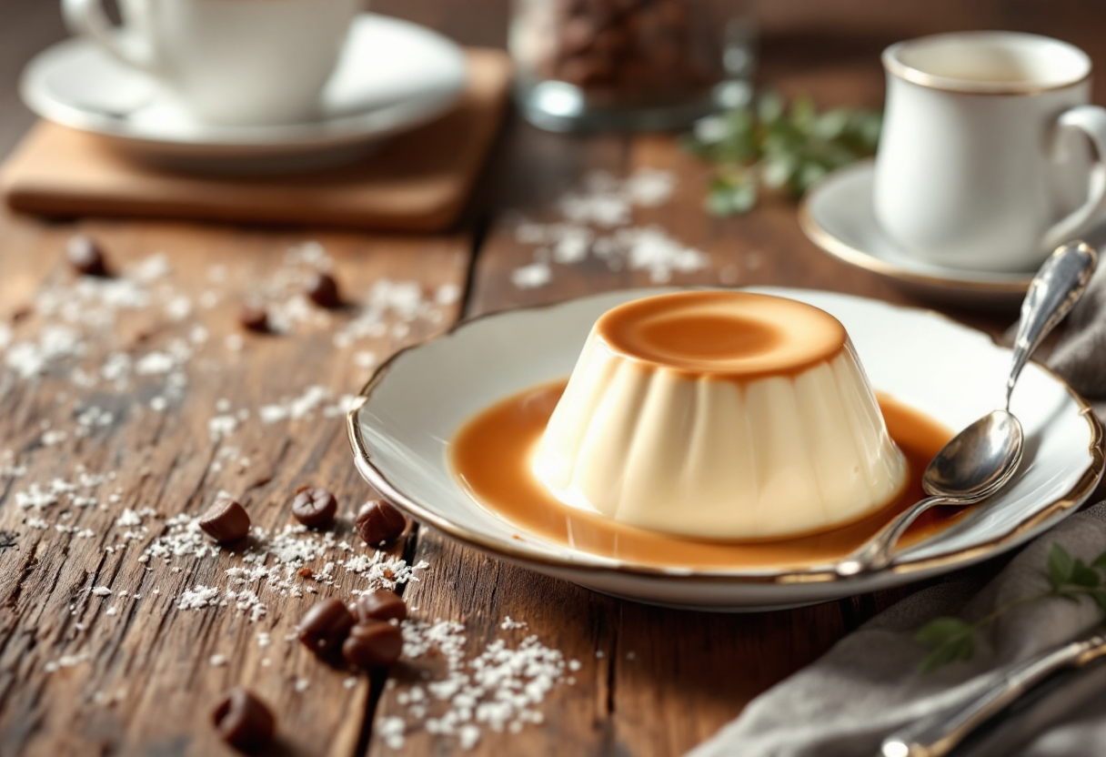 Panna cotta al cappuccino servita in un elegante bicchiere