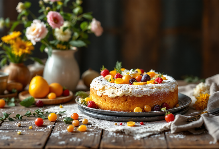 Pastiera semifreddo decorata per la Pasqua