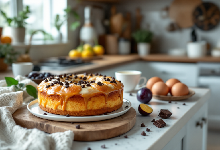 Plum cake allo yogurt con gocce di cioccolato