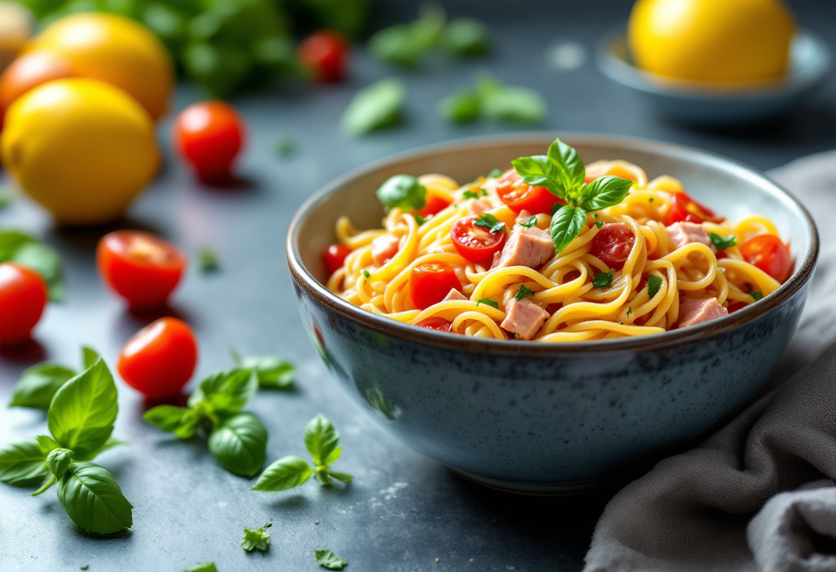 Pasta al tonno con ingredienti freschi e creativi