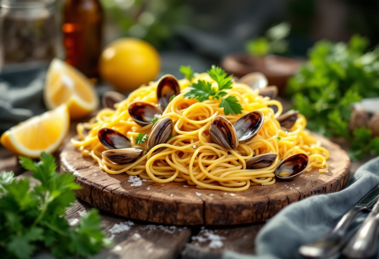 Spaghetti al cartoccio con frutti di mare freschi