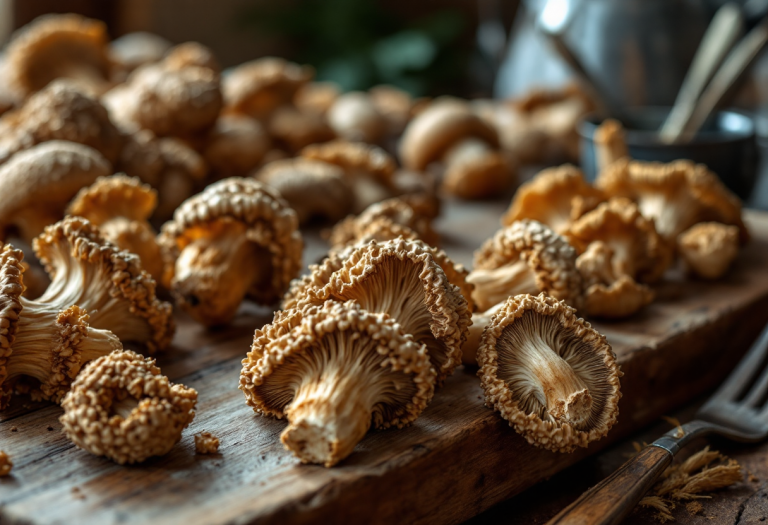 Spugnole fresche pronte per essere cucinate