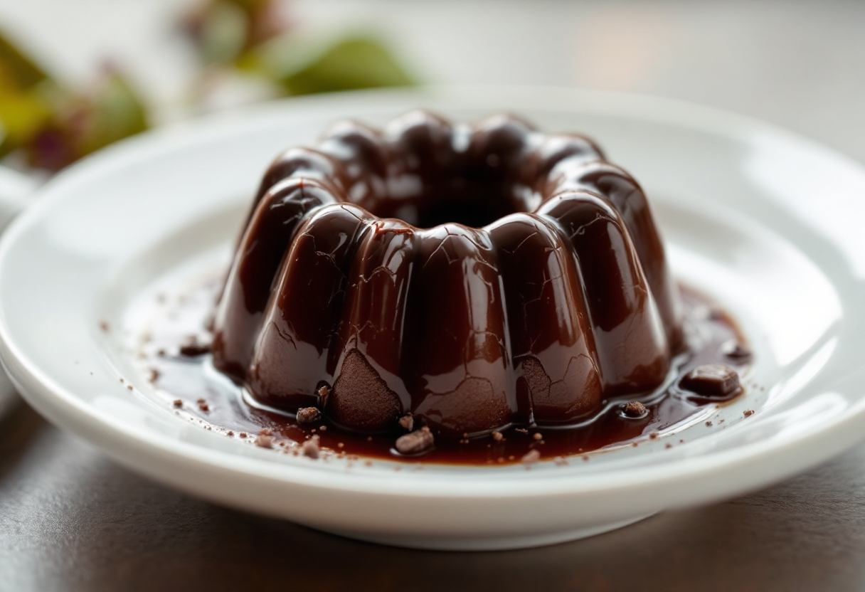 Delizioso tortino di cioccolato con cuore fondente