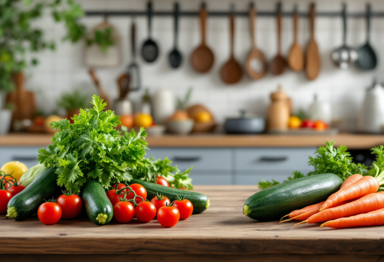 Piatto di verdure miste saltate in padella colorate e appetitose
