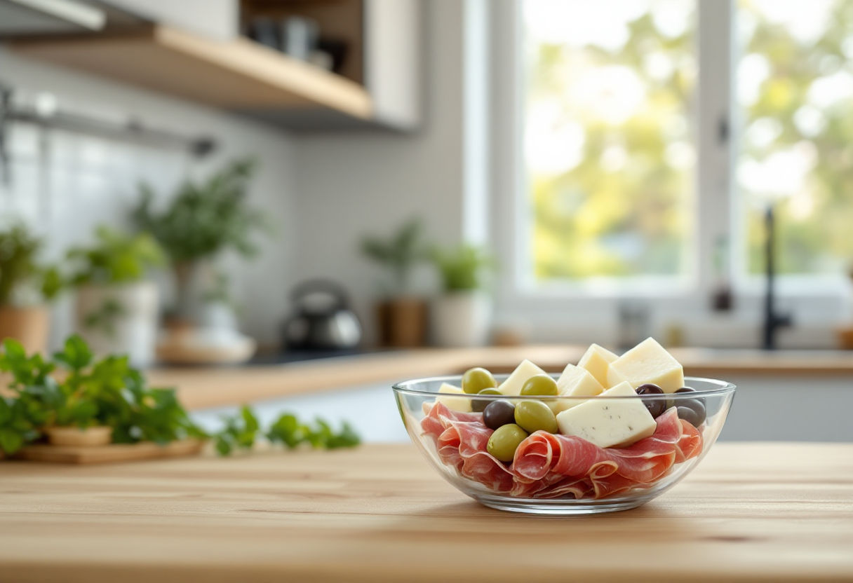 Angelica salata farcita con salame, pecorino e olive