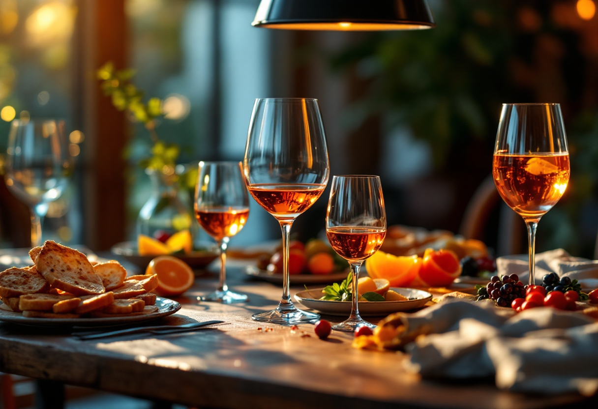 Aperitivo elegante con stuzzichini e bevande