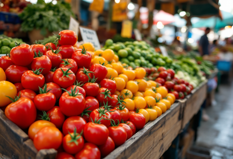 Pomodori freschi ricchi di nutrienti per la salute