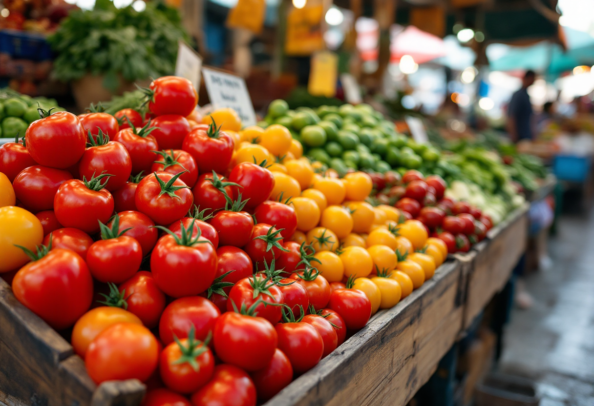 Pomodori freschi ricchi di nutrienti per la salute
