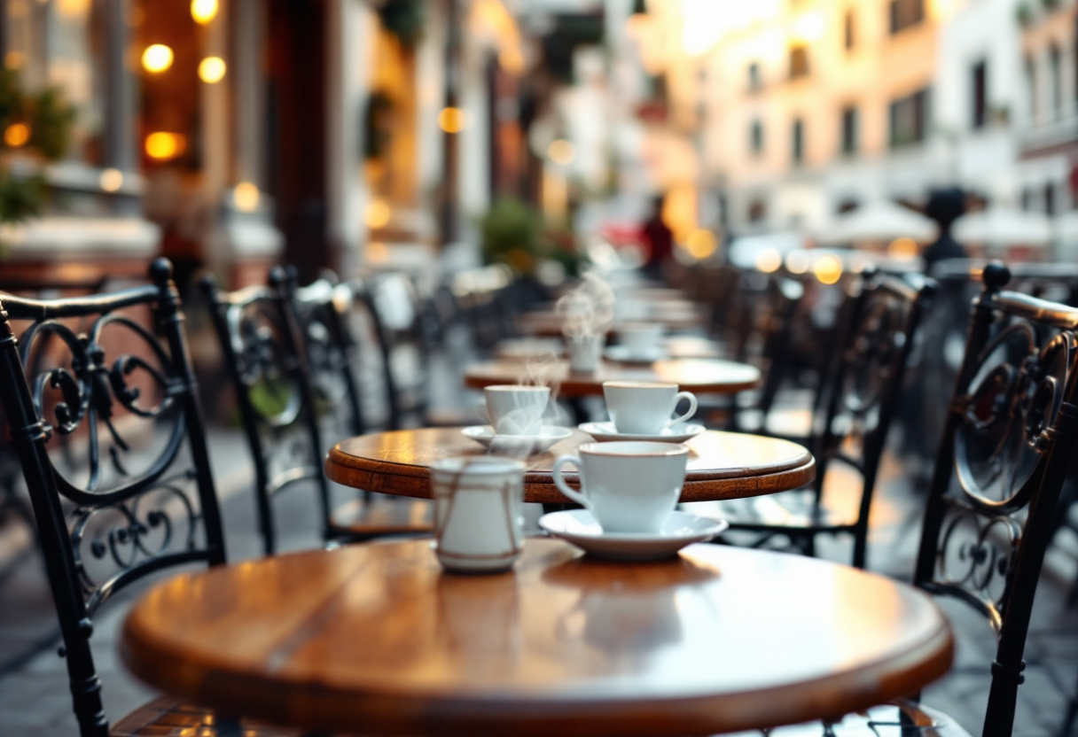 Interno del Caffè Florian a Venezia con clienti