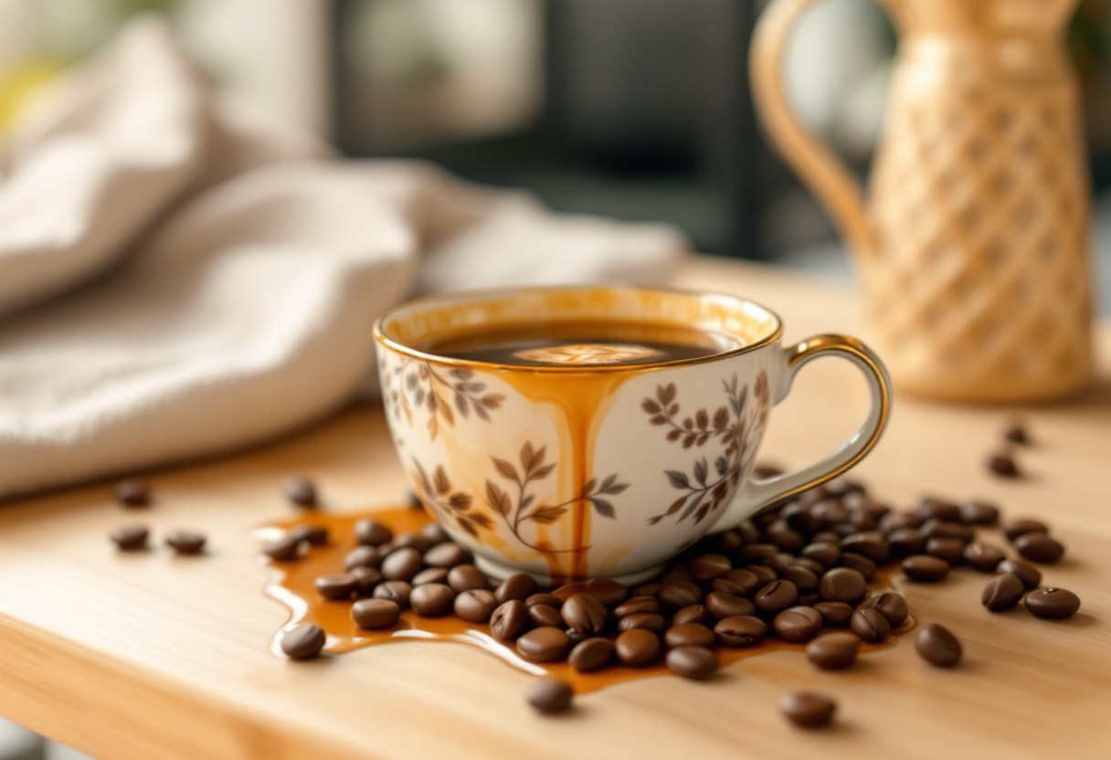 Caffè rovesciato servito in un elegante bicchiere a Modena