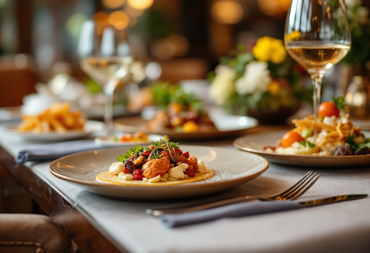 Immagine di una cena gourmet al Park Hyatt di Milano