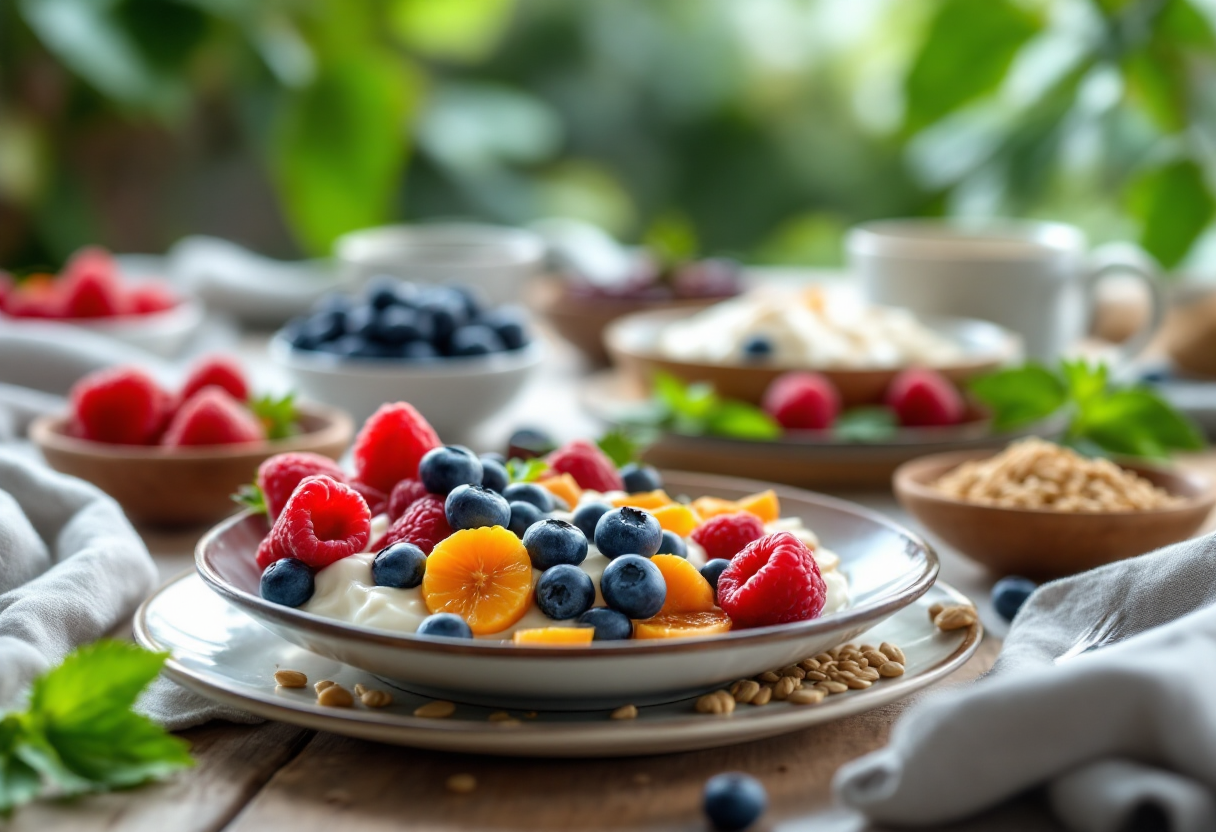 Colazione antinfiammatoria con ingredienti freschi e salutari