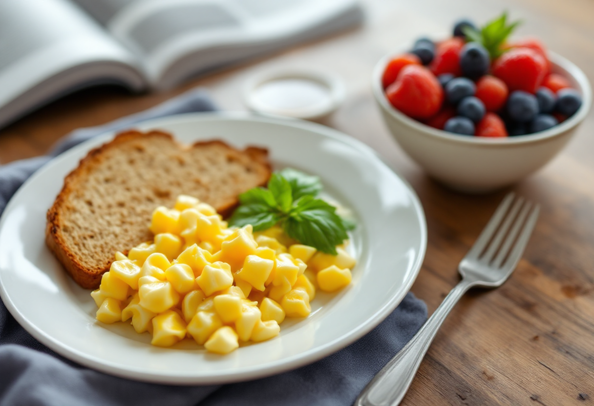 Colazione sana con proteine e carboidrati bilanciati