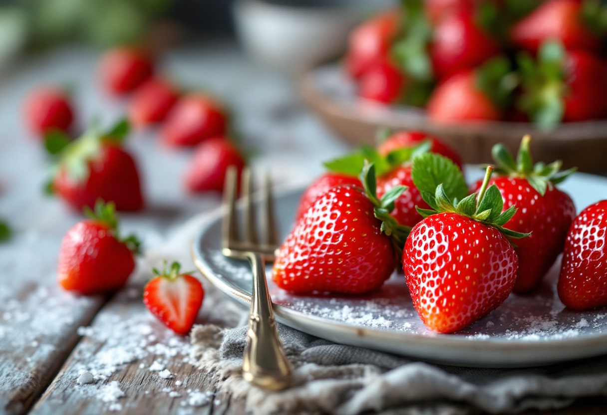Fragole fresche pronte per la conservazione