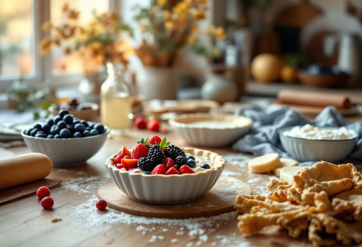 Deliziose crostatine con crema e frutta fresca preparate con il Bimby