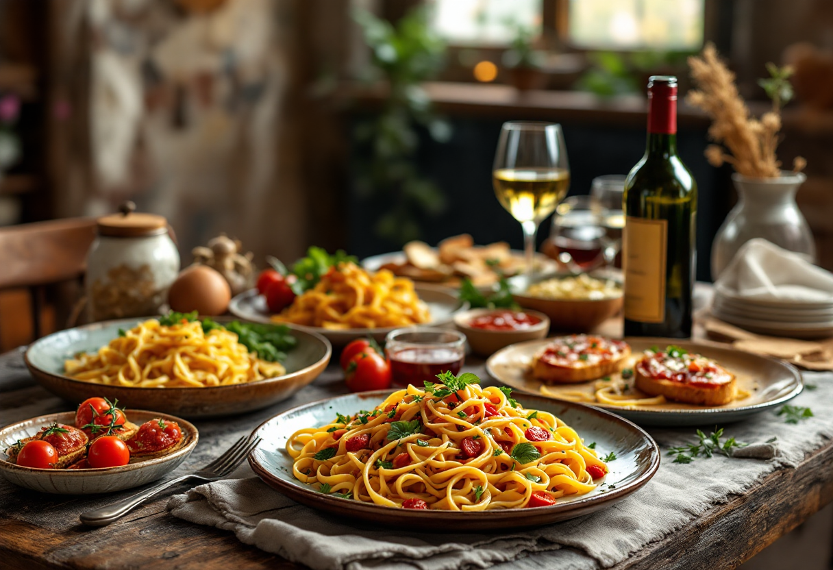 Piatto tipico della cucina italiana con ingredienti freschi