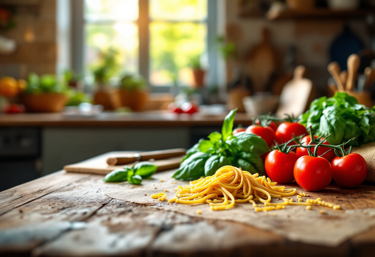 Immagine di una nonna che cucina piatti tradizionali italiani