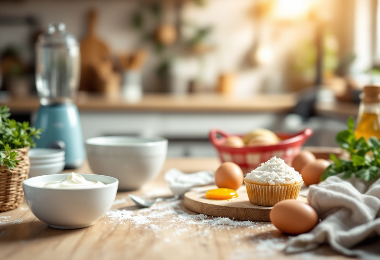 Deliziosi cupcake allo yogurt decorati con crema