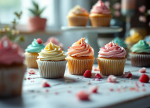 Deliziosi cupcake colorati decorati per bambini
