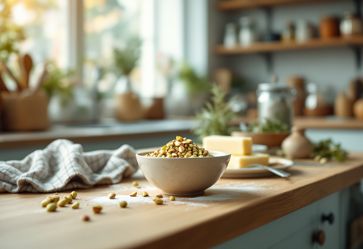 Deliziosi dolcetti al pistacchio decorati per la festa