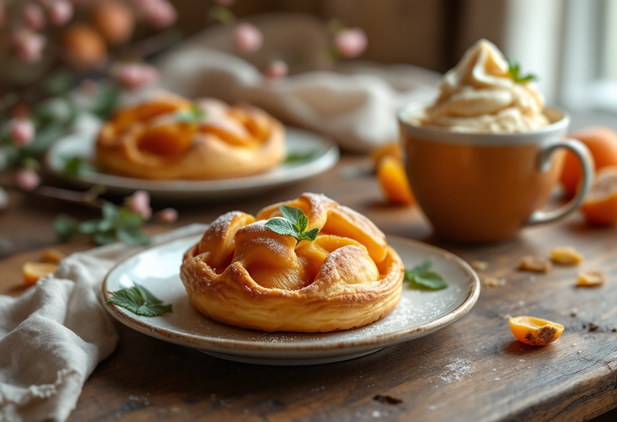 Dolcetti primaverili alle nespole con gelato all'amaretto