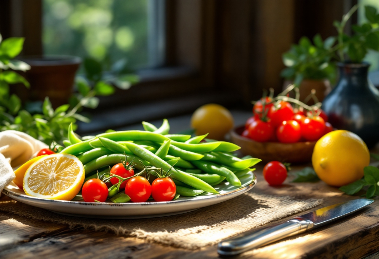 Fave fresche con ingredienti per ricette gustose