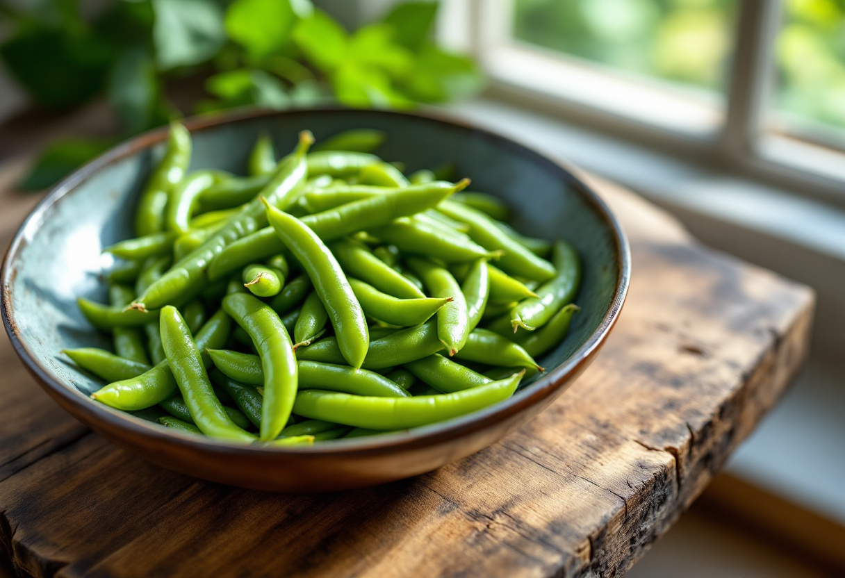Fave in padella con spezie e ingredienti freschi