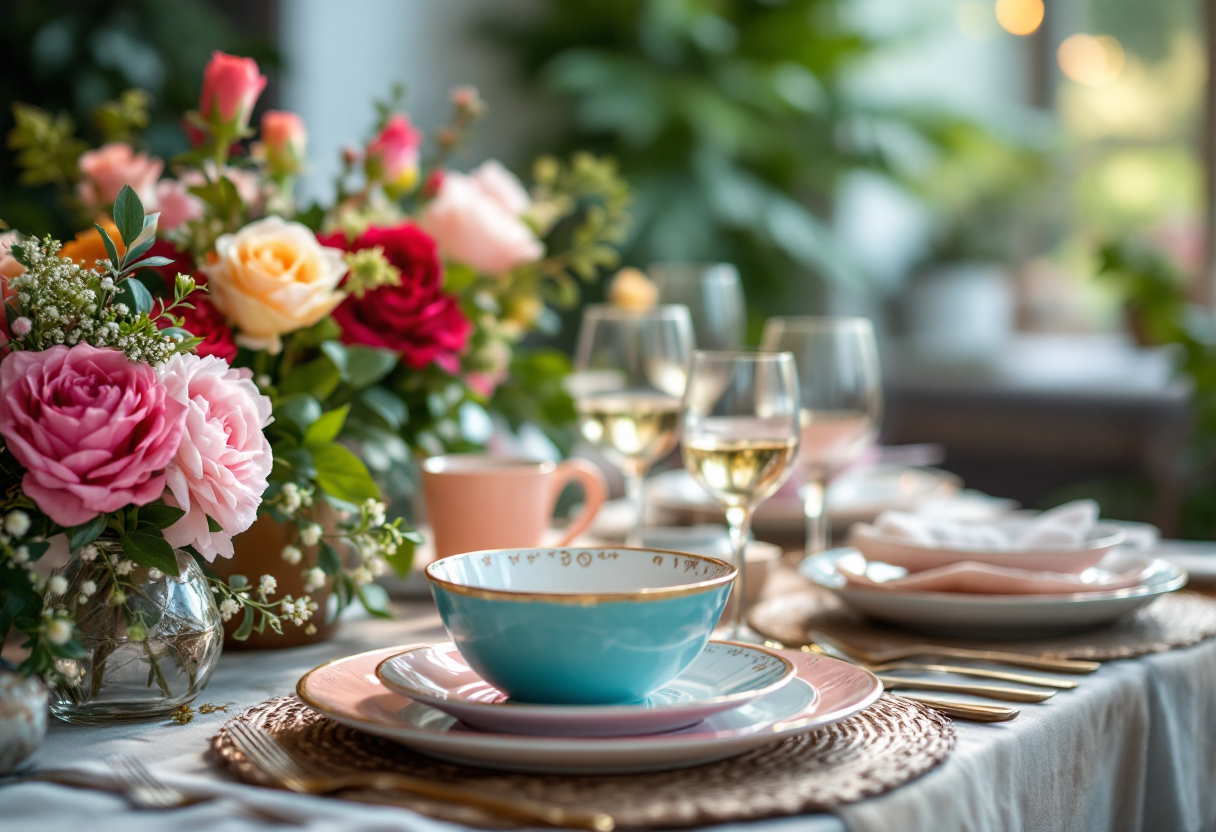 Celebrazione della Festa della Mamma con fiori e regali