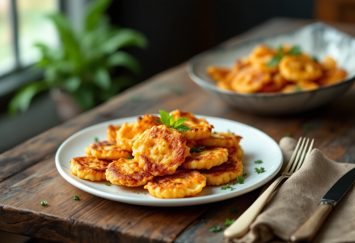 Frittatine di pasta napoletane servite su un piatto