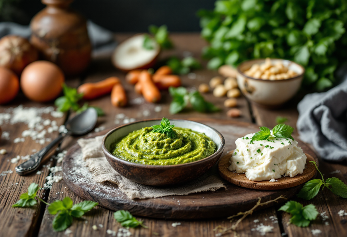 Girelle al pesto e ricotta servite su un piatto