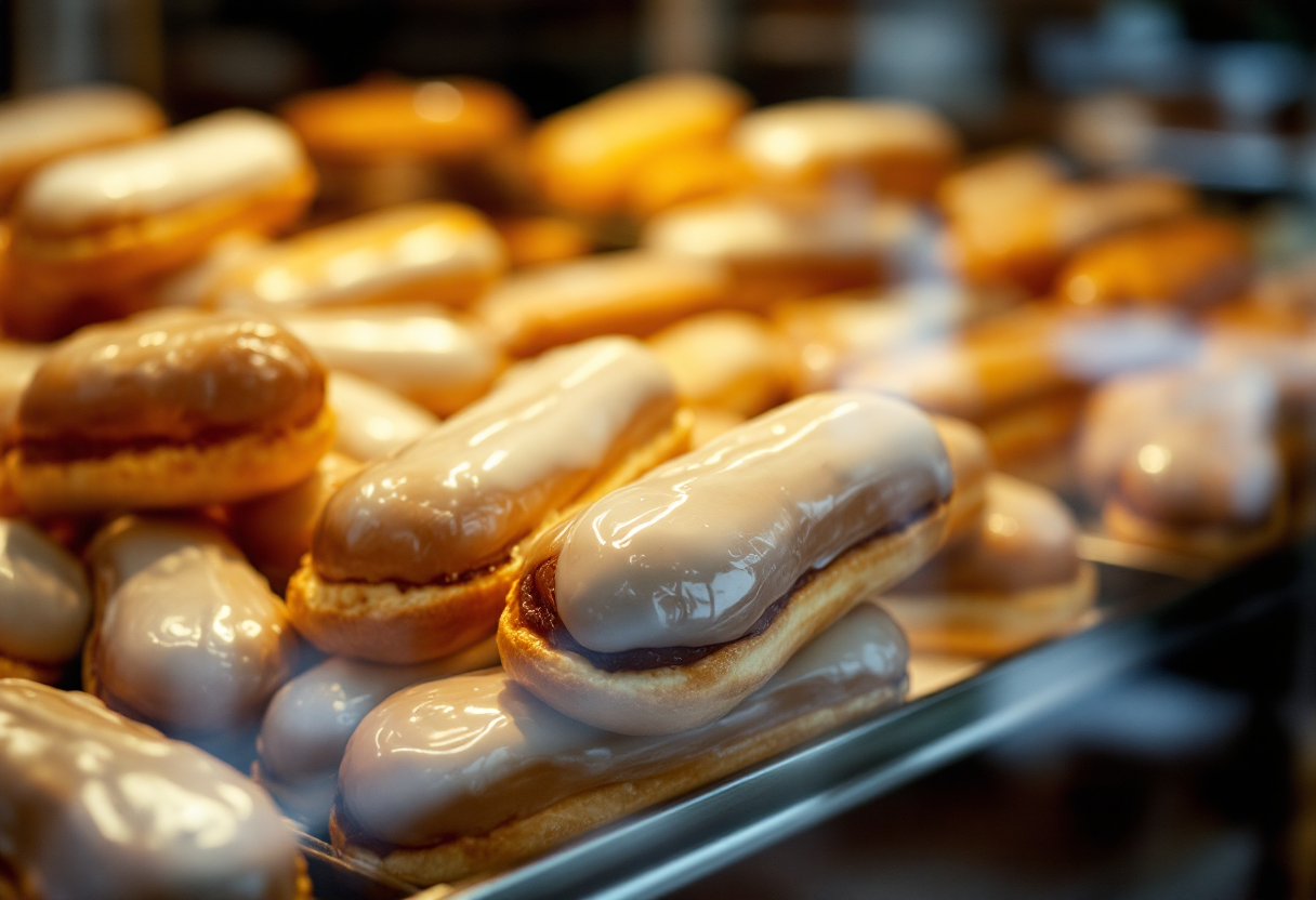Eclair con glassa che rappresenta emozioni contrastanti