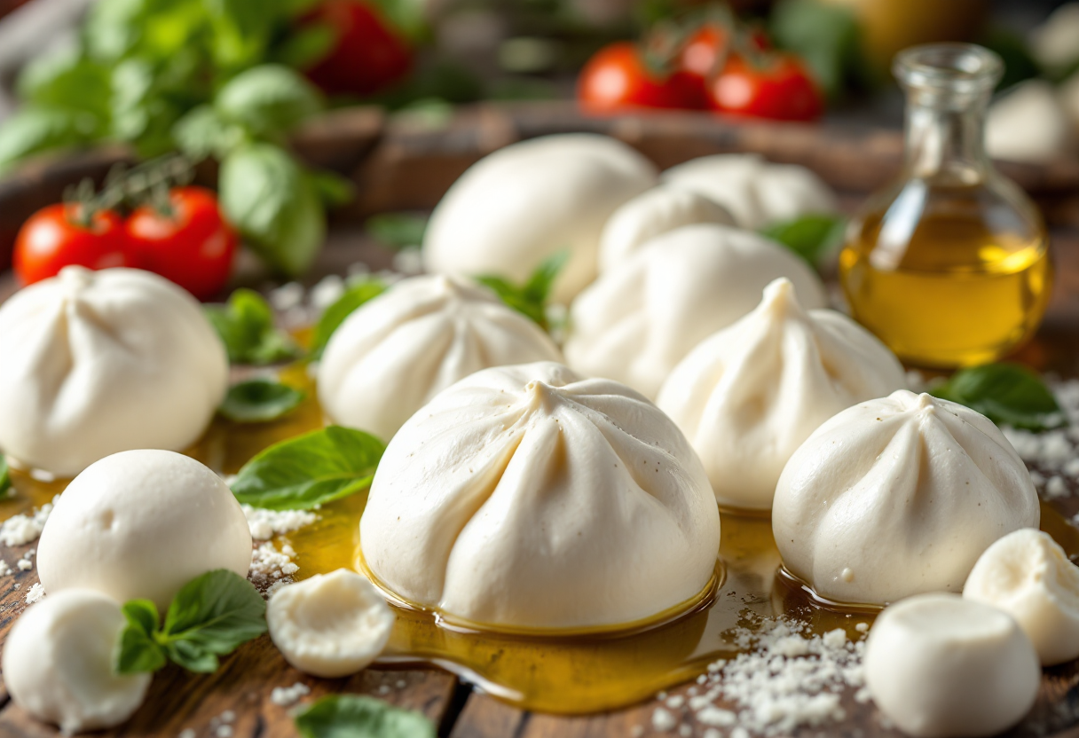 Mozzarella di bufala e fiordilatte con contorni freschi