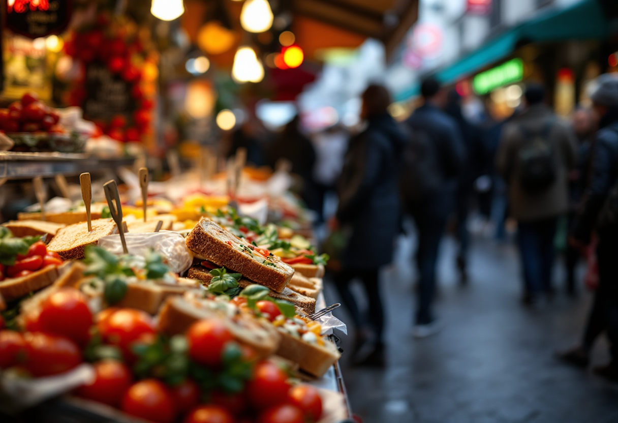 Tramezzini gourmet serviti in un bar di Milano