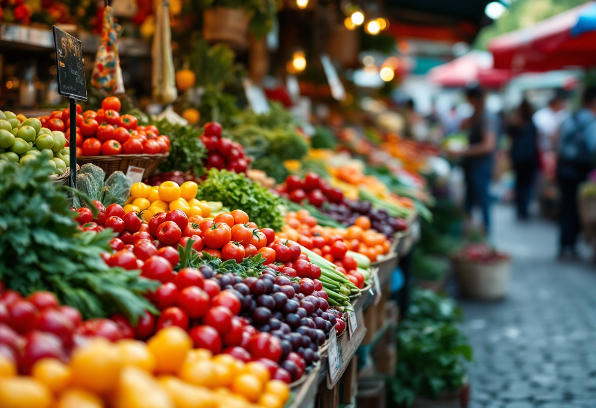 Italiani che scelgono prodotti biologici freschi e naturali