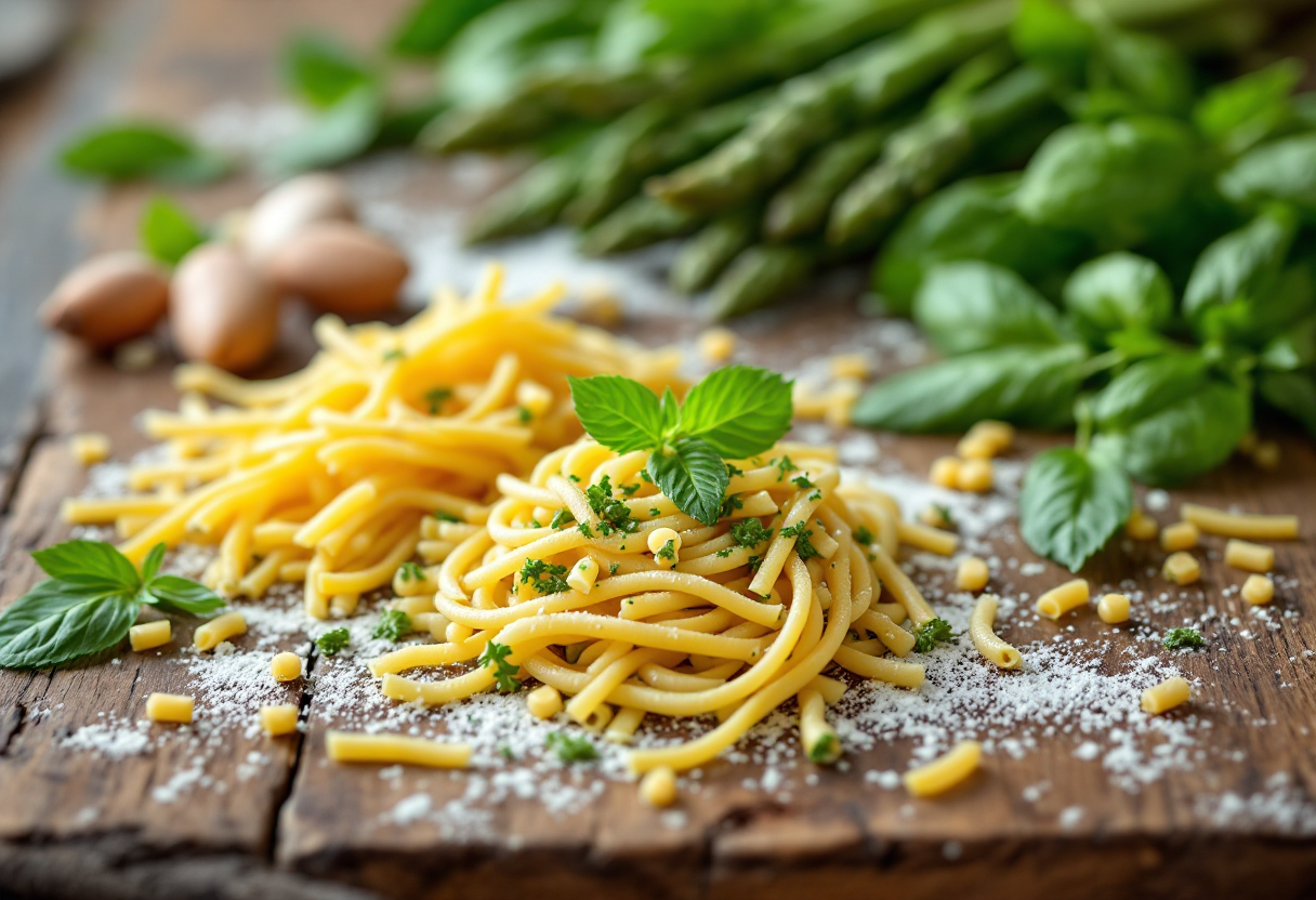 Maccheroncini con pesto di asparagi freschi