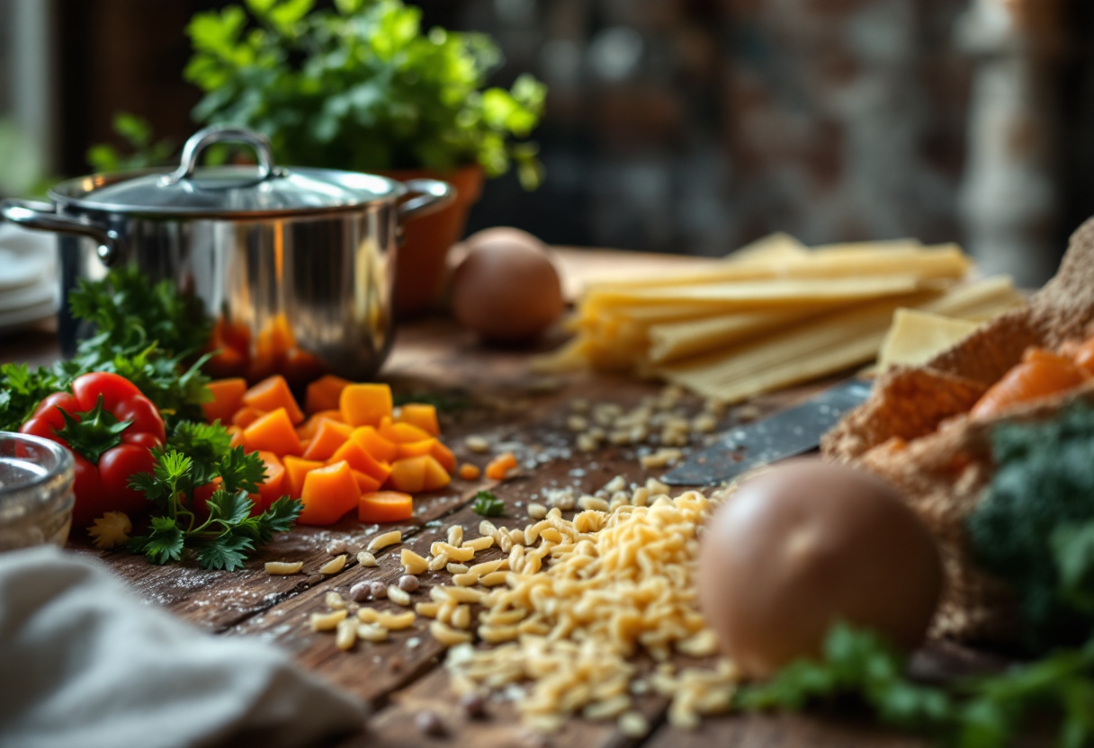 Minestrone con ditalini, un piatto ricco di verdure