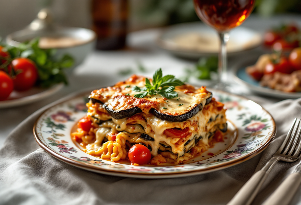 Moussaka vegetariana con melanzane e besciamella
