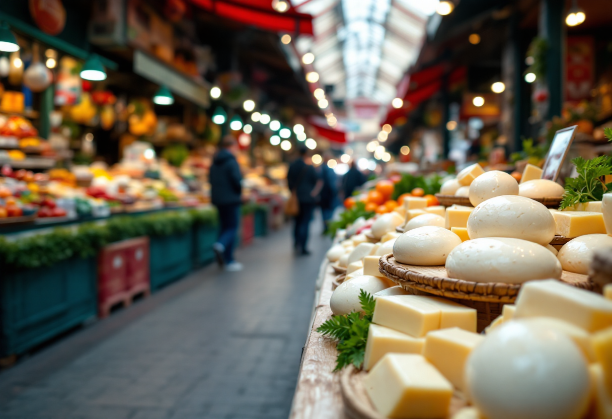 Mozzarella belga in esposizione al mercato europeo