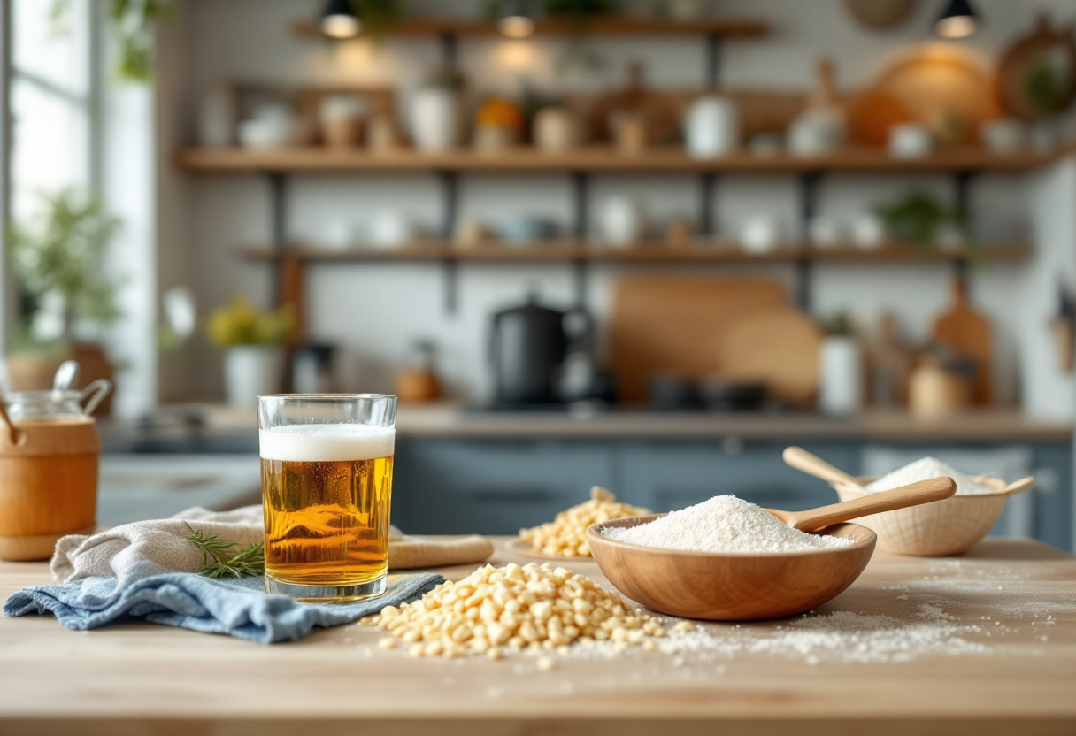 Pagnottelle alla birra appena sfornate su un tavolo