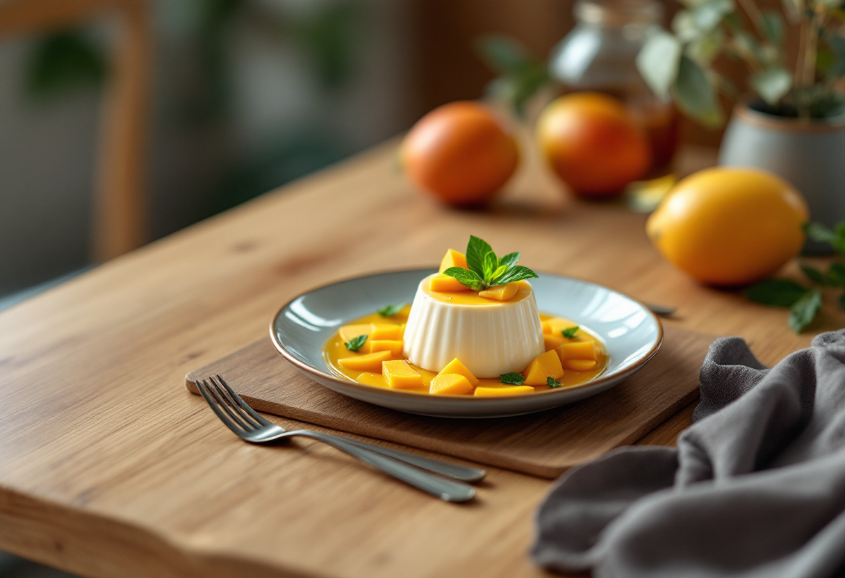 Deliziosa panna cotta al mango preparata con Bimby