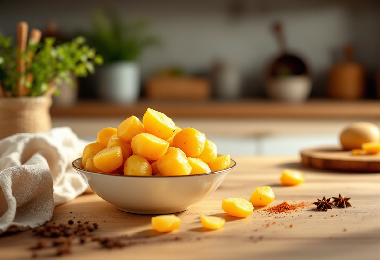 Patate sabbiose croccanti preparate in friggitrice ad aria