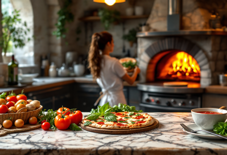 Pizzeria tipica di Napoli con pizza tradizionale