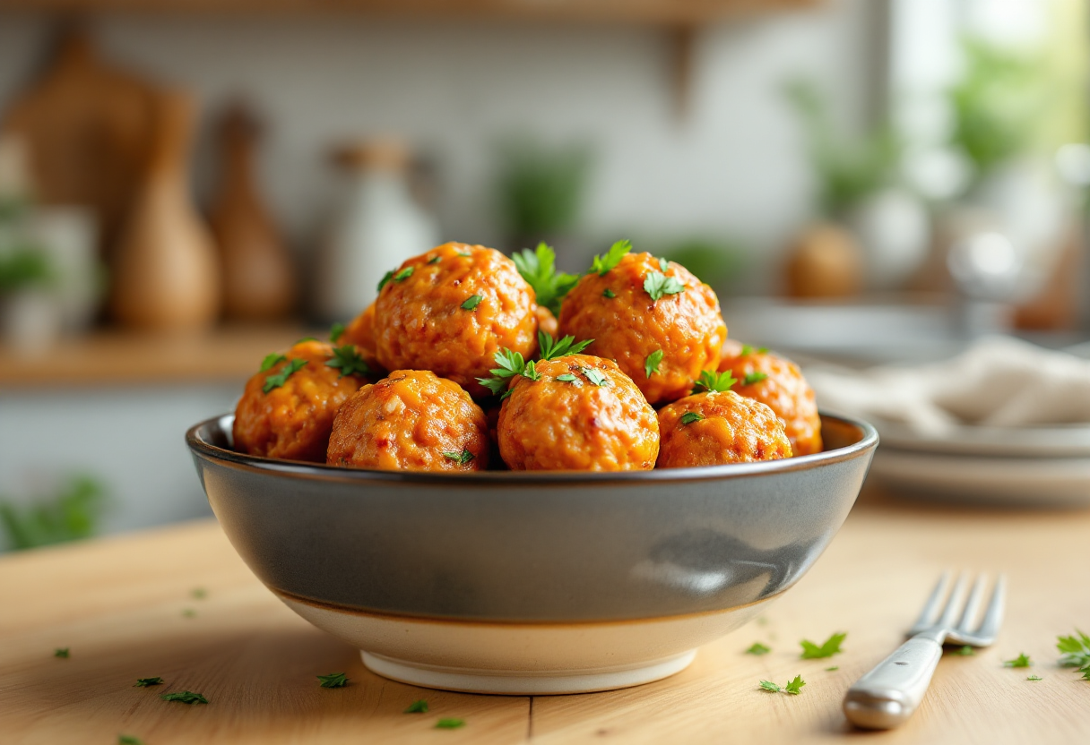 Polpette di fagioli misti servite su un piatto