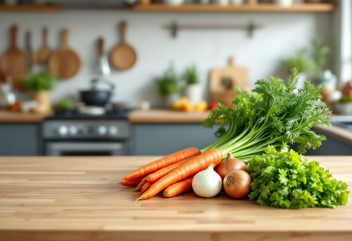 Soffritto pronto per la conservazione in contenitore