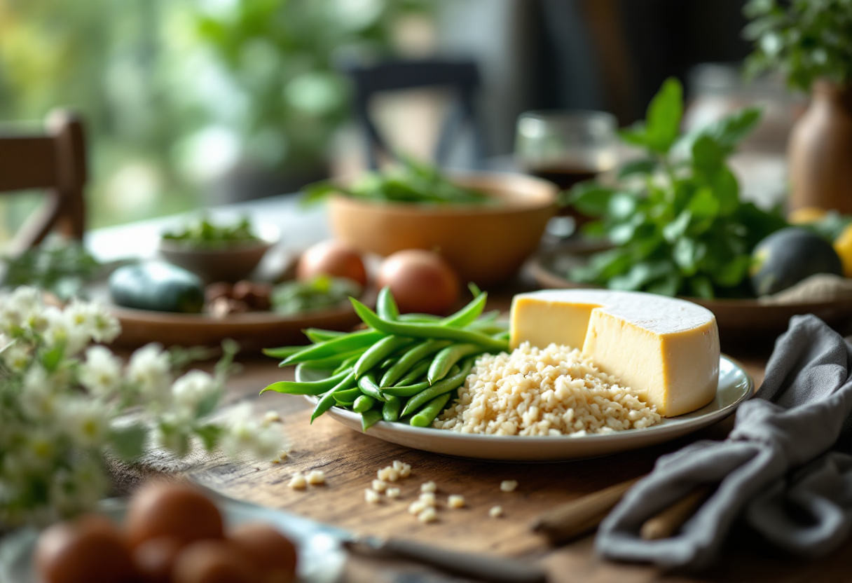 Risotto primaverile con fontina e fave fresche