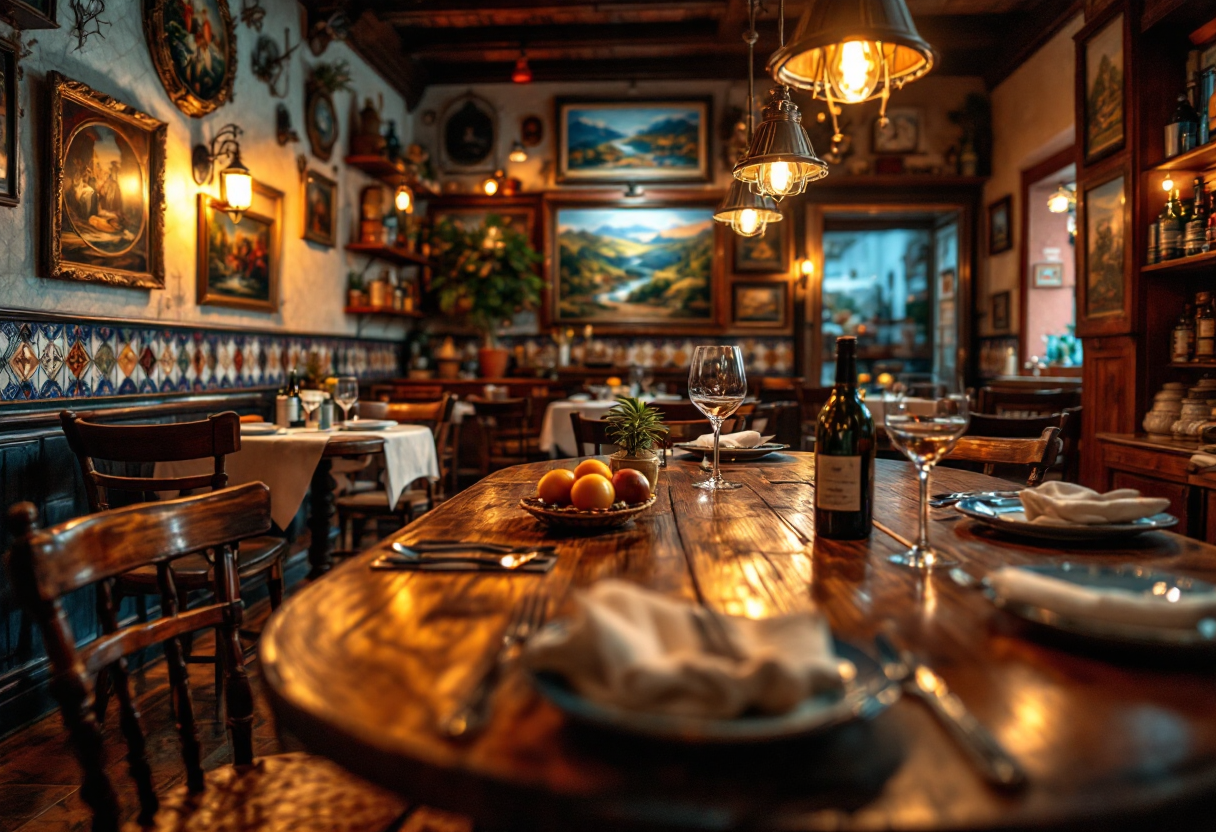 Taverna Santa Chiara a Napoli durante un momento di tensione