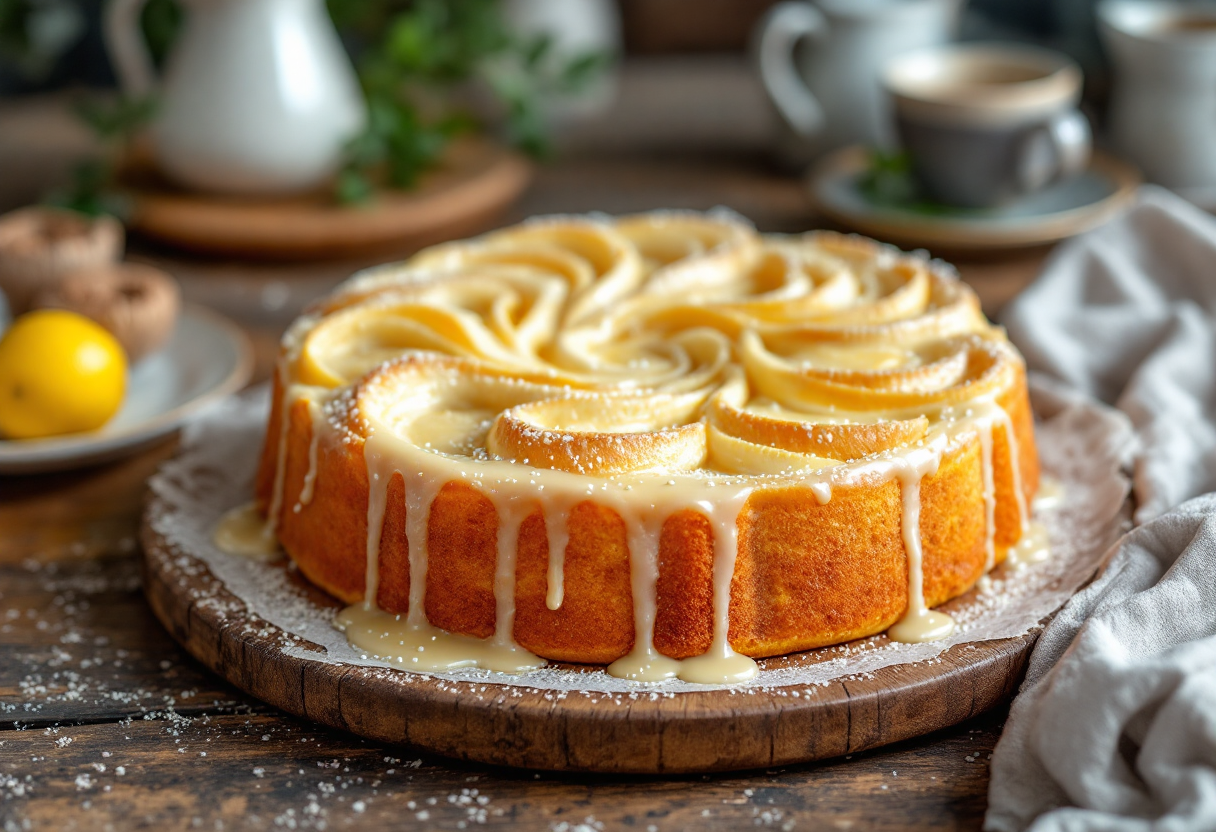 Torta di rose tradizionale del Garda decorata