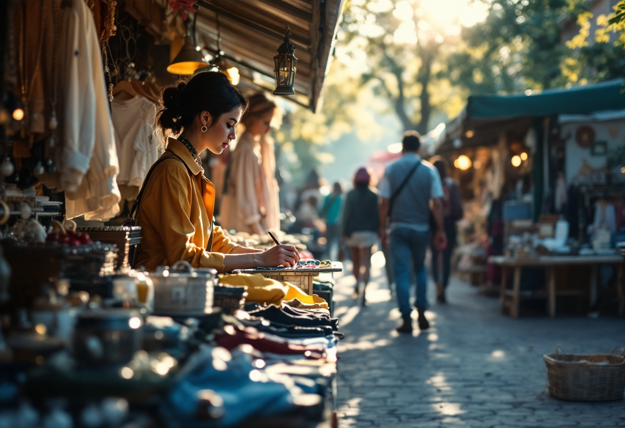 Immagine del Vogue Vintage Market con abiti vintage